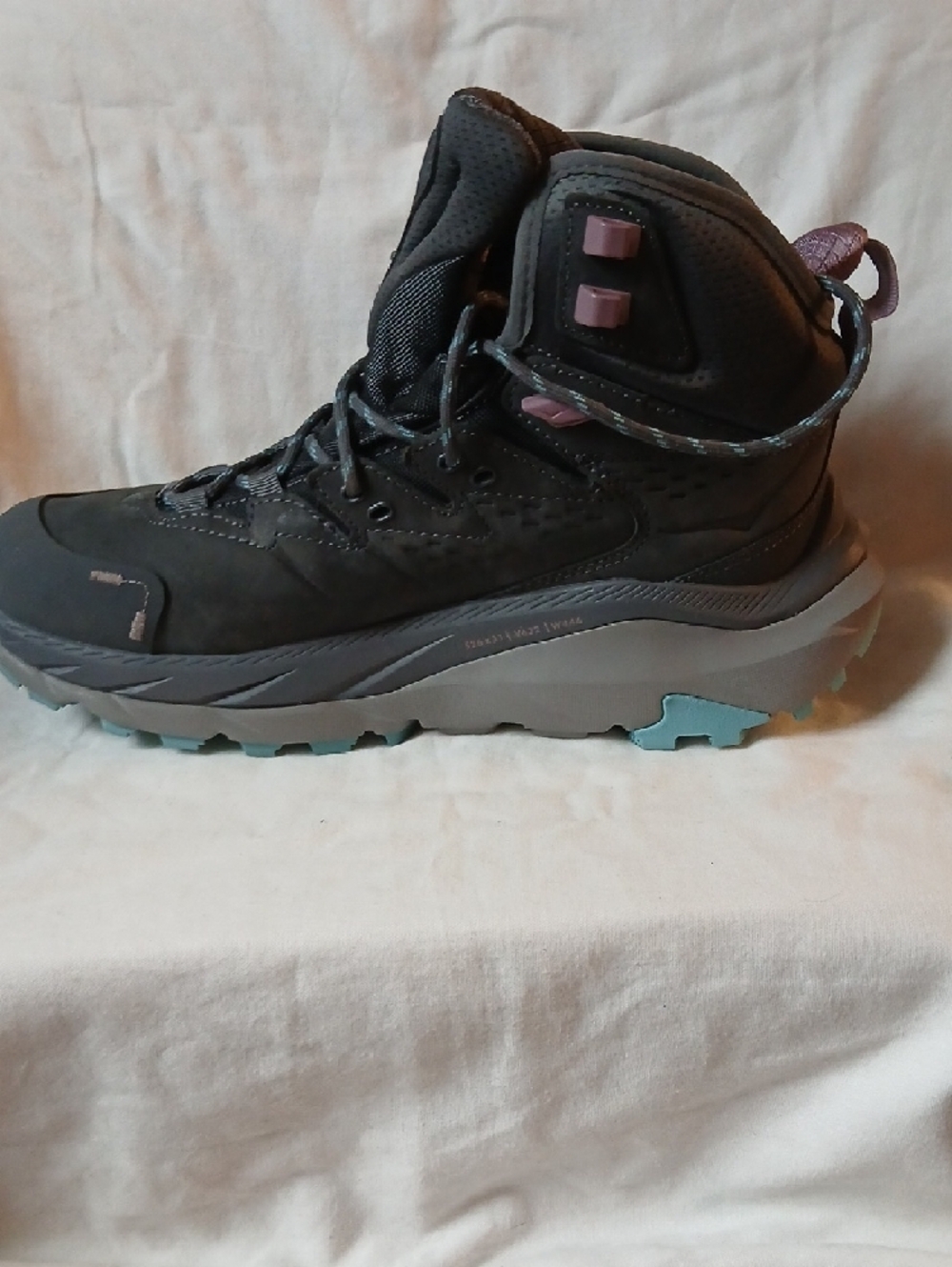 Hoka Women's Dark Gray Lace-Up Hiking Boots with Pink Accents - Picture 5 of 11